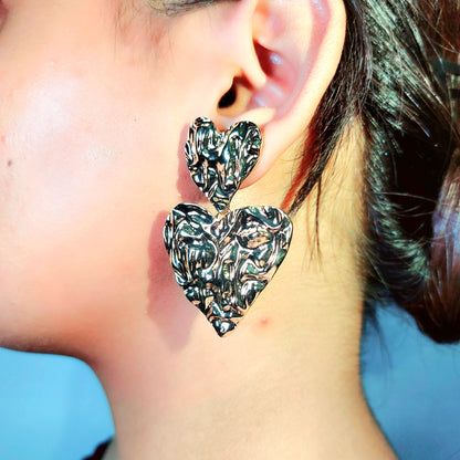 Abstract heart earring