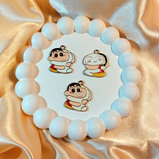 Dual sided shinchan shiro charms